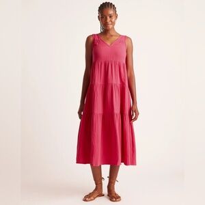 Quince 100% Organic Cotton Gauze Tiered Maxi Dress